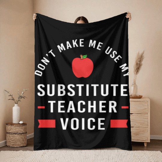 Back To School Substitute Teacher Throw Blankets
