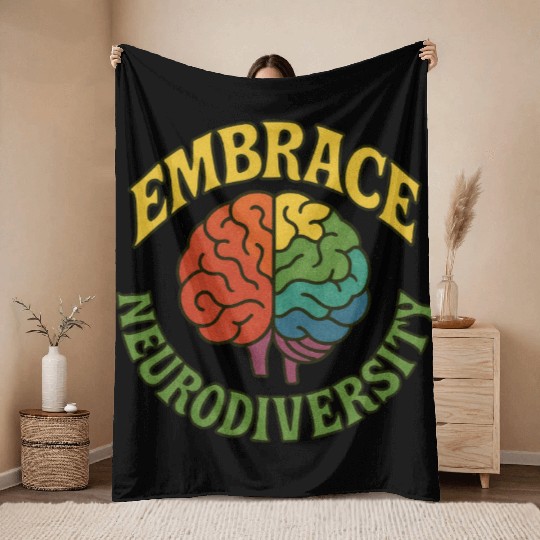 Embrace neurodiversity Throw Blankets