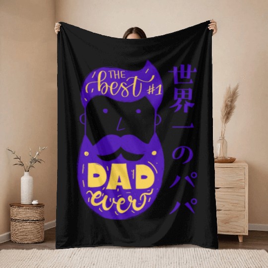 Best Bearded Dad Purple Throw Blankets