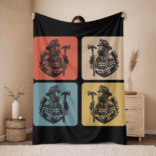 Fire Brigade - Heroes In Action Throw Blankets