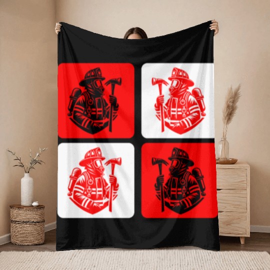 Fire Brigade - Courage In Action Throw Blankets