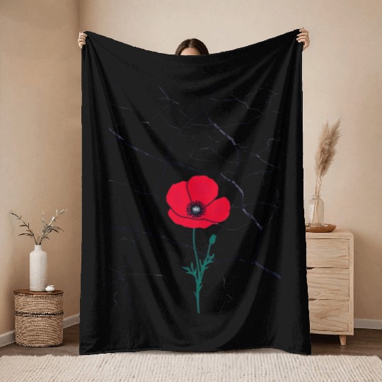 Resilient Poppy Throw Blankets