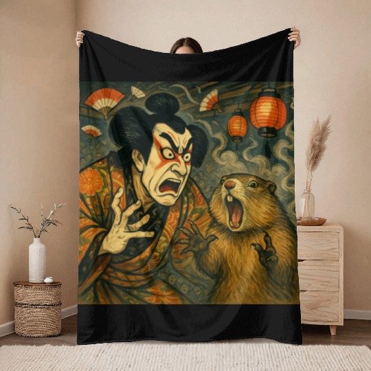 Kabuki Showdown – The Ultimate Scream-Off Throw Blankets