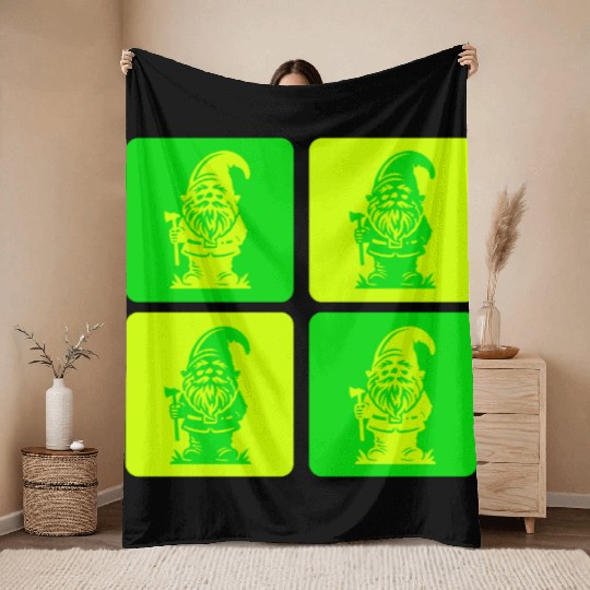 Garden Gnomes With Ax - Mystical And Powerful Throw Blankets