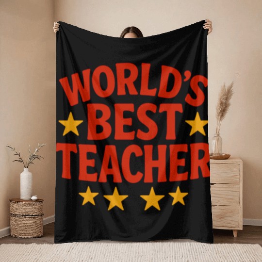 Worlds Best Teacher Throw Blankets
