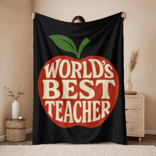Worlds Best Teacher Throw Blankets