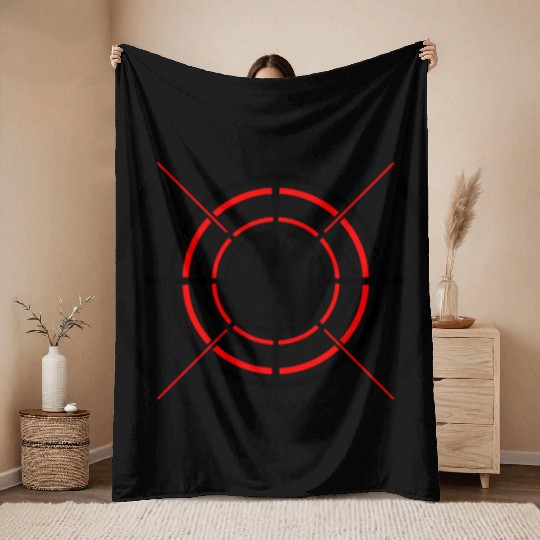 Futuristic Fighter Jet Crosshair Throw Blankets