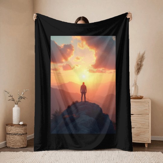 Summit of Dawn Embrace the Horizon Throw Blankets