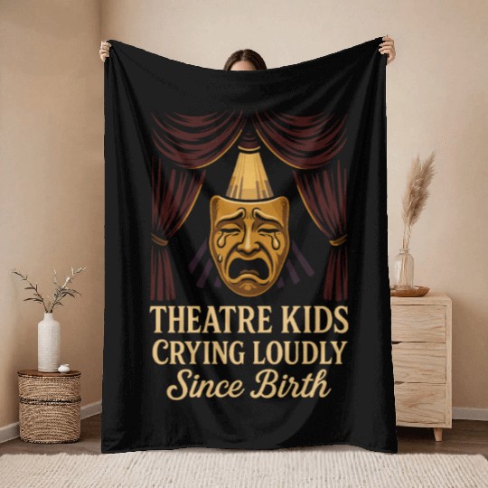 Theater Kid Drama Club Musical Theater Nerd Stage Throw Blankets