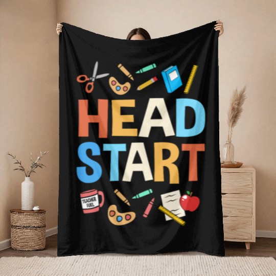 Head Start Crew School Teacher Throw Blankets