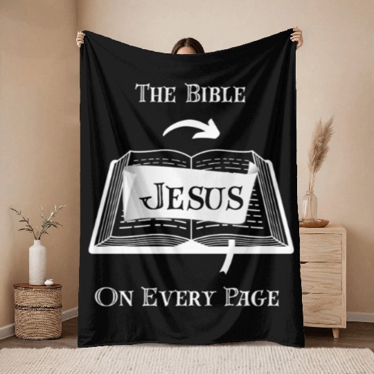 The Bible Jesus on Every Page Throw Blankets