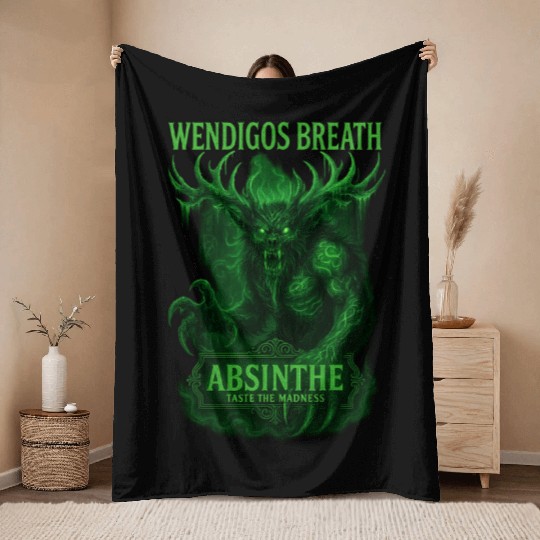 Wendigos Breath Absinthe Mock Liquor Throw Blankets
