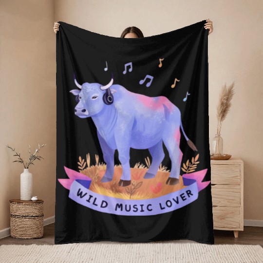 Bass-Bull Boris Throw Blankets