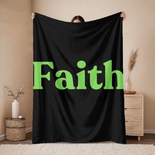 Faith over fear Green Throw Blankets