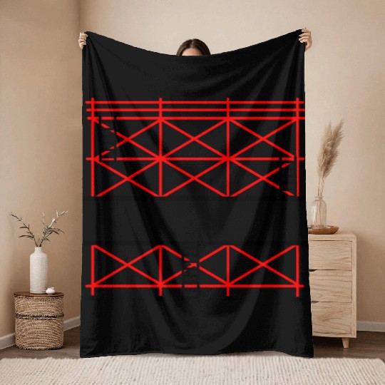 Red Scaffold Banner Company Name Throw Blankets
