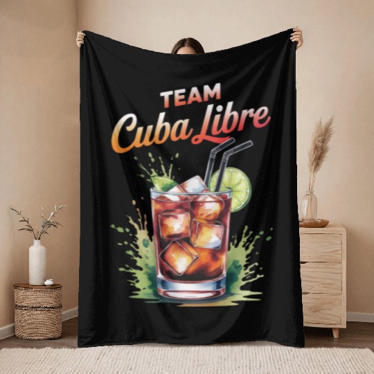 Cocktail Bartender Team Cuba Libre Throw Blankets