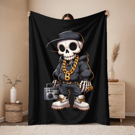 Skully B – Bone Beats & Bling Throw Blankets