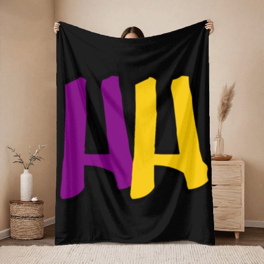 HH Logo – Old School Vibes in Purple & Gold Throw Blankets