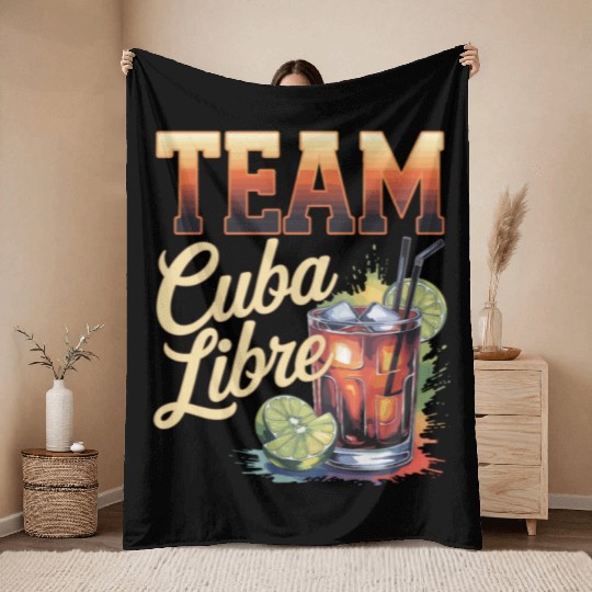 Cocktail Bartender Team Cuba Libre Throw Blankets