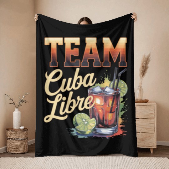 Cocktail Bartender Team Cuba Libre Throw Blankets