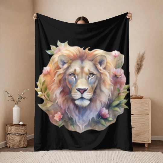 Asher the Floral Monarch Throw Blankets