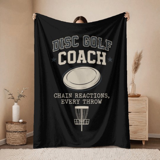 Disc Golf Coach Throw Blankets Disc Golf Instructor Frisbee