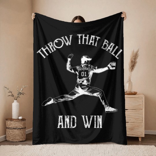 Baseball Pitcher Throw Blankets