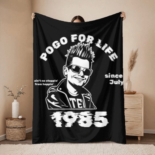 40th birthday Pogo for life since 07/1985 Throw Blankets