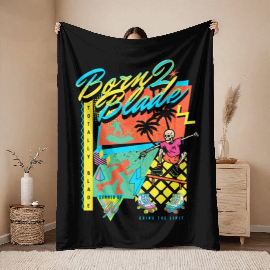 Born 2 Blade 90s Nostalgia Design Throw Blankets