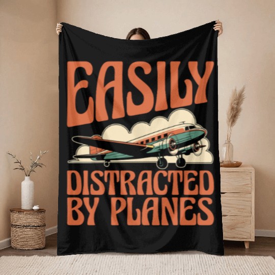 Flight Instructor Easily Distracted By Aviation Throw Blankets