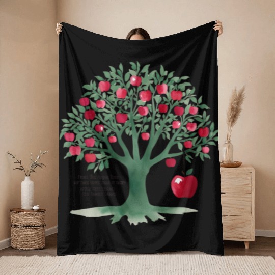 From the apple tree all beginnings Throw Blankets