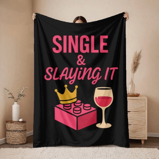 Single Mom Life Chaos Coordinator Wine Coffee Throw Blankets