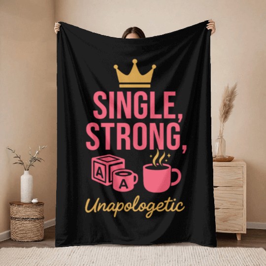 Single Mom Life Chaos Coordinator Wine Coffee Throw Blankets