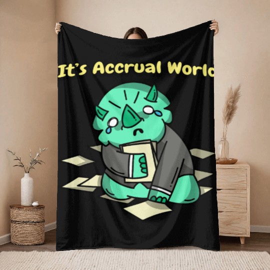 It’s Accrual World Funny Dinosaur in Suit Throw Blankets