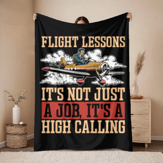 Flight Instructor Flight Lessons It's Aviation Throw Blankets