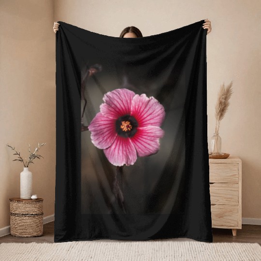 Hibiscus acetosella or cranberry hibiscus Throw Blankets