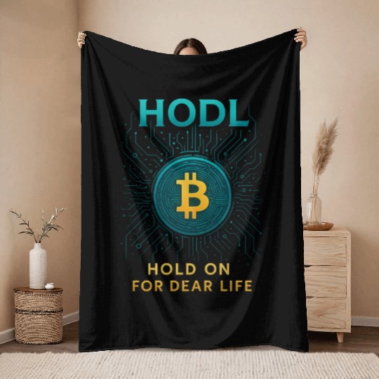 HODL Bitcoin Throw Blankets – Hold On for Dear Life Crypto