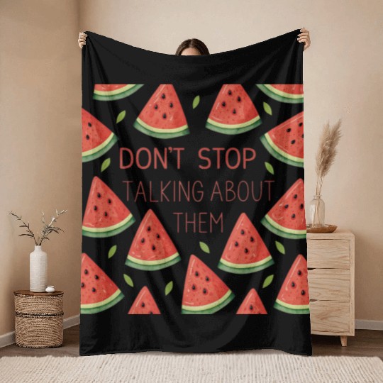 watermelon triangles Throw Blankets