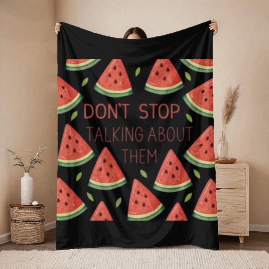 watermelon triangles Throw Blankets