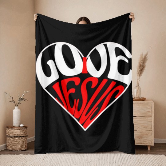I love Jesus Throw Blankets