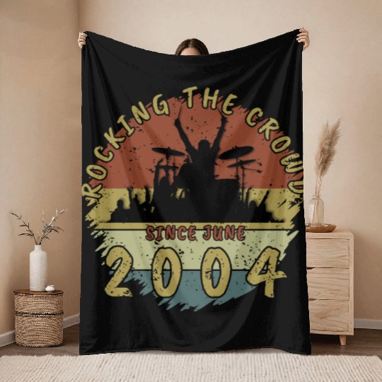 21st Birthday Rocking the crowd DRM 06/2004 Throw Blankets