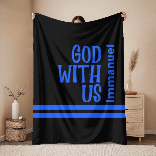 God with us Throw Blankets