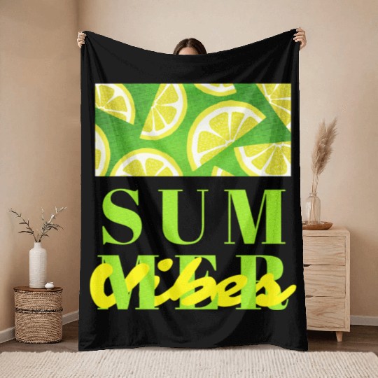 Lemon Fresh Summer Mood – Minimalist Citrus Art Throw Blankets
