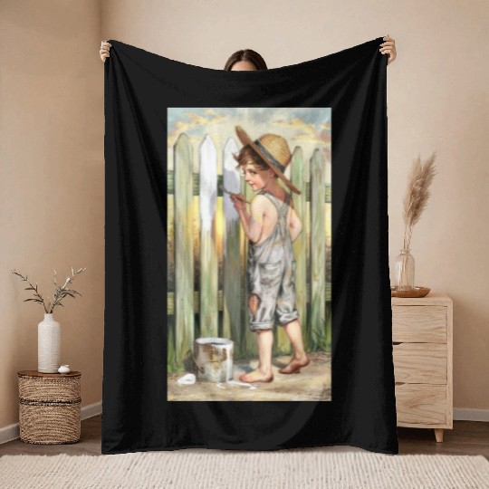 a vintage inspired charcoal and colored Gnkjj Throw Blankets