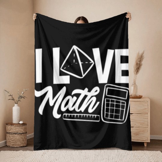 Math Teacher I Love Math Geometric Vibes Throw Blankets