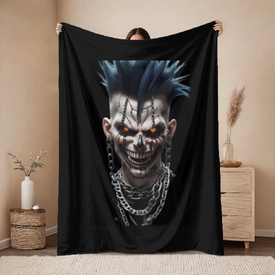 Horror Head Throw Blankets