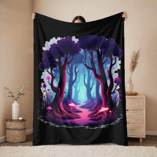 Enchanted Forest Dreamscape Throw Blankets