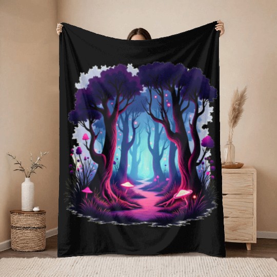Enchanted Forest Dreamscape Throw Blankets