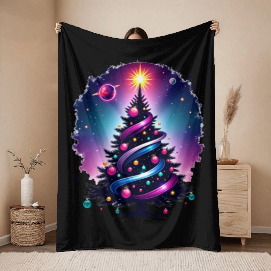 Galactic Tree of Life Throw Blankets