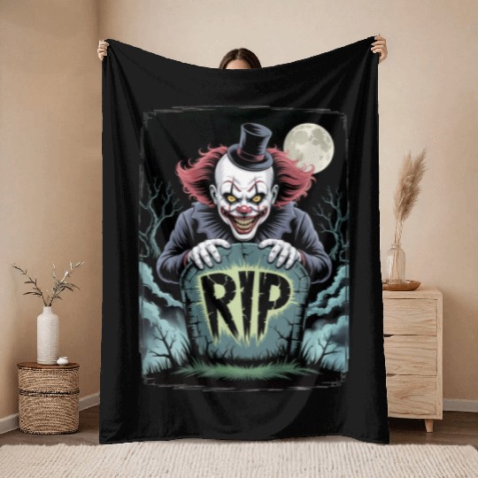 Halloween Horror Scary Thriller Trick Or Treat Throw Blankets